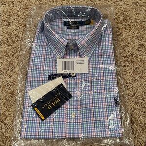 NWT-Ralph Lauren -Men’s Classic Fit Performance Twill Plaid Long Sleeve -Size L